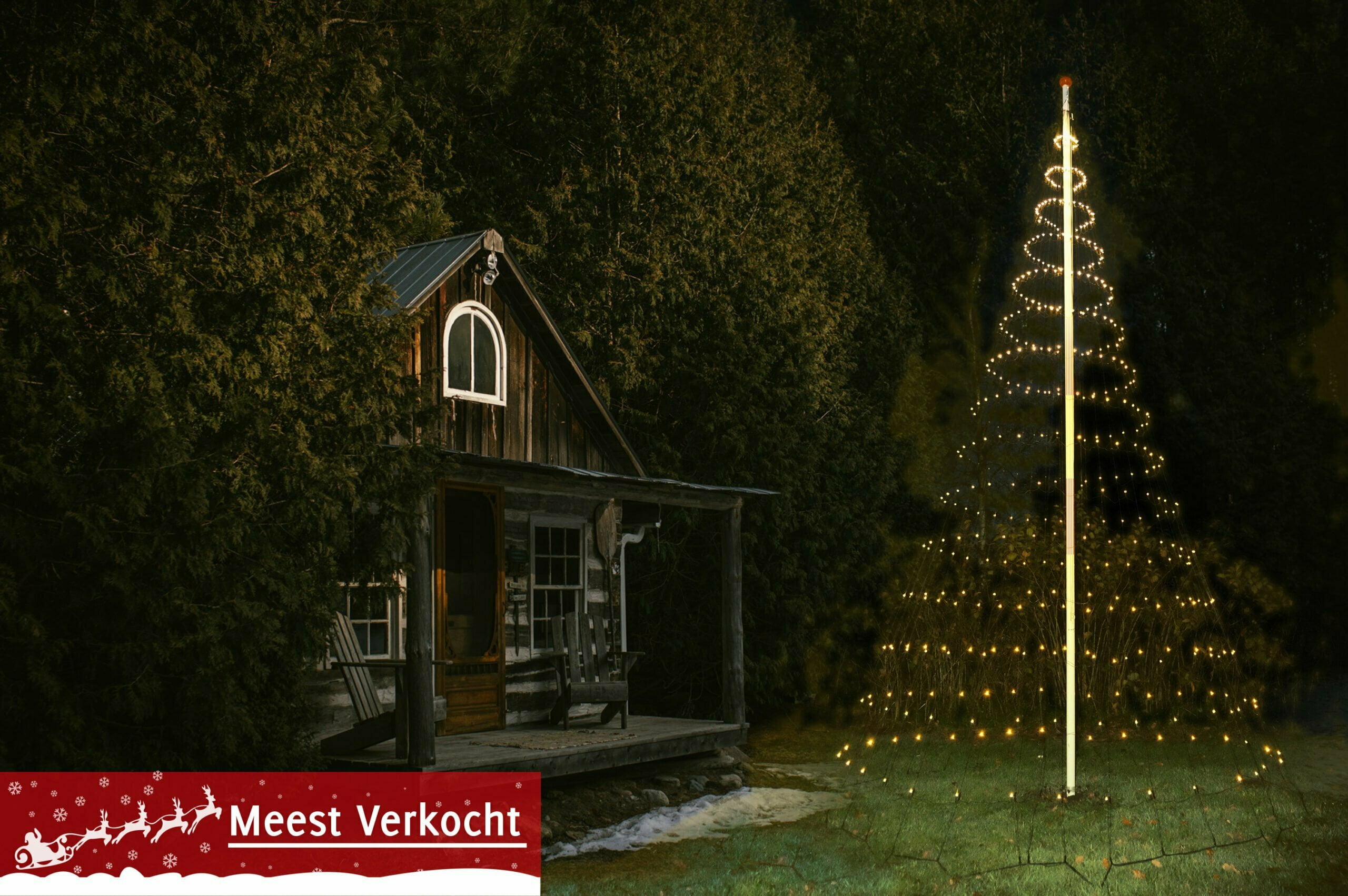 Vlaggenmast Kerstverlichting 600 LED 3D Warmwit