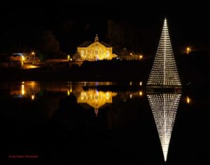 sfeerfoto vlaggenmast kerstboom