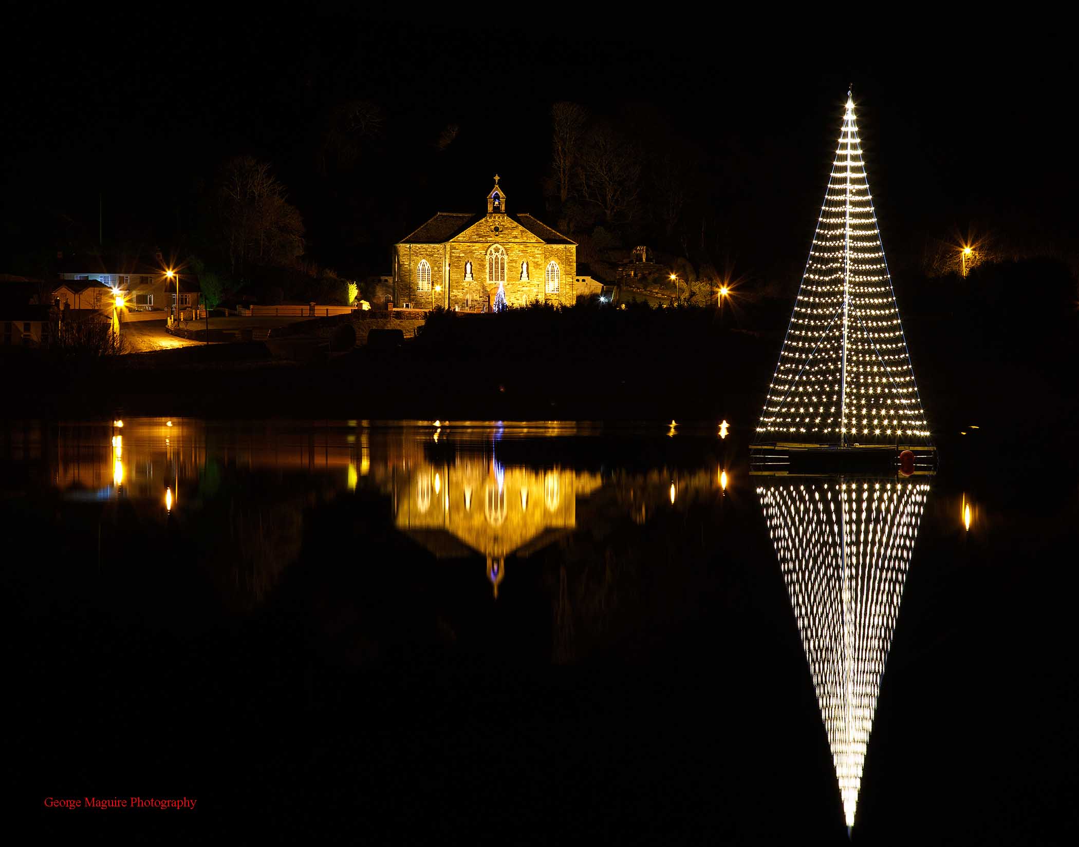sfeerfoto vlaggenmast kerstboom