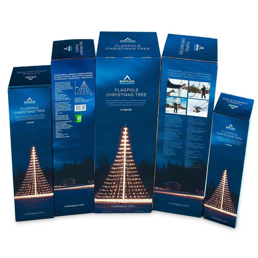 verpakking vlaggenmast kerstverlichting