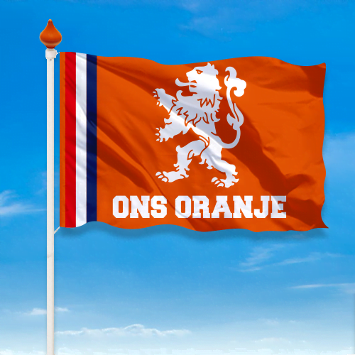 Voetbal vlag - ons oranje EK/WK - Afbeelding 2